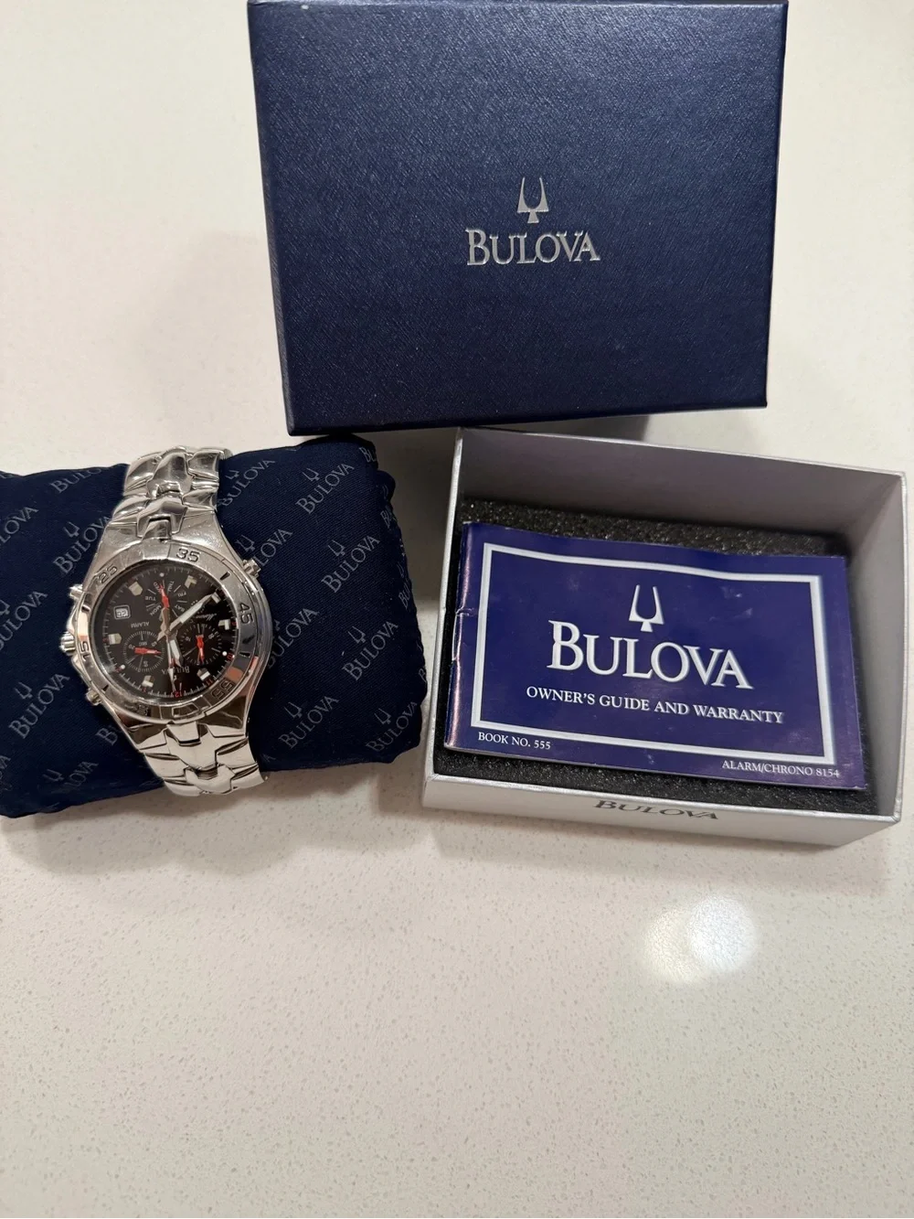 Bulova Silver Stainless Steel Watch Bracelet with Box